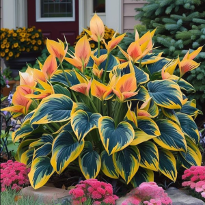 Хоста Флейм Данс купить по цене от 650р. в интернет-магазине «Посадика» с доставкой почтой в в Санкт-Петербурге и по всей России – [изображение №1].